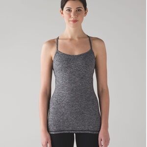 Lululemon Power Y Tank – Heathered Black – Size 6 – EUC